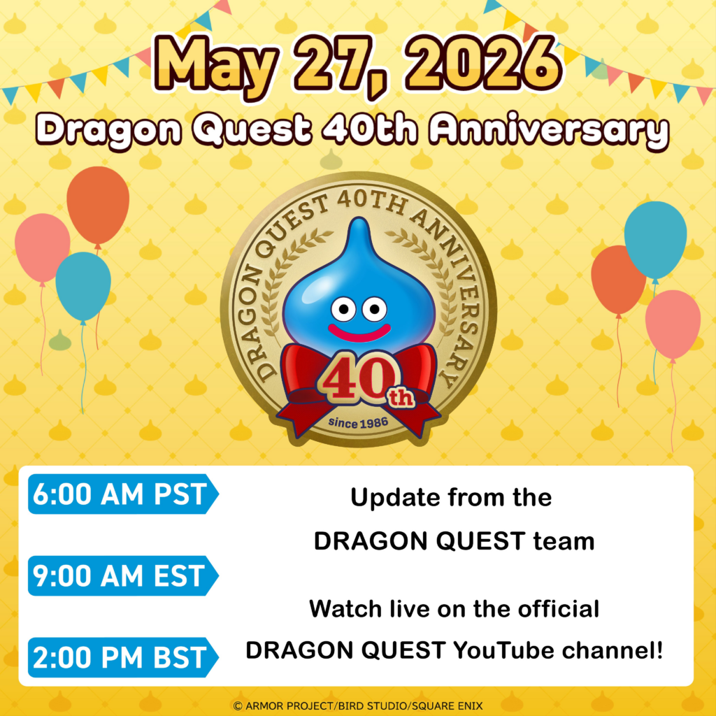 Dragon Quest celebra 40 Anos com transmissão global e grandes Anúncios! Dragon Quest