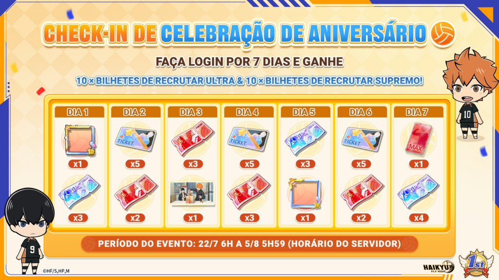 HAIKYU!! FLY HIGH celebra seu 1º aniversário com recompensas, novos personagens e um novo mini jogo HAIKYU