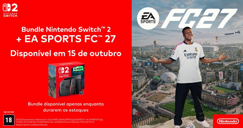 Nintendo e EA anunciam bundle do Nintendo Switch 2 com EA SPORTS FC 27 para a América Latina Nintendo e EA anunciam bundle do Nintendo Switch 2 com EA SPORTS FC 27 para a América Latina