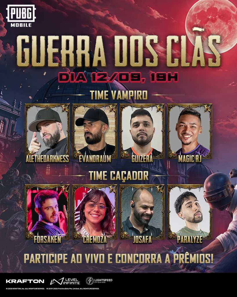 PUBG MOBILE promove live com influenciadores jogando a nova Versão 4.6 PUBG MOBILE