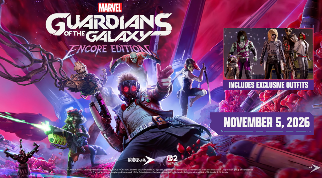 Marvel's Guardians of the Galaxy: Encore Edition É Anunciado para o Nintendo Switch 2 Marvel's Guardians of the Galaxy: Encore Edition