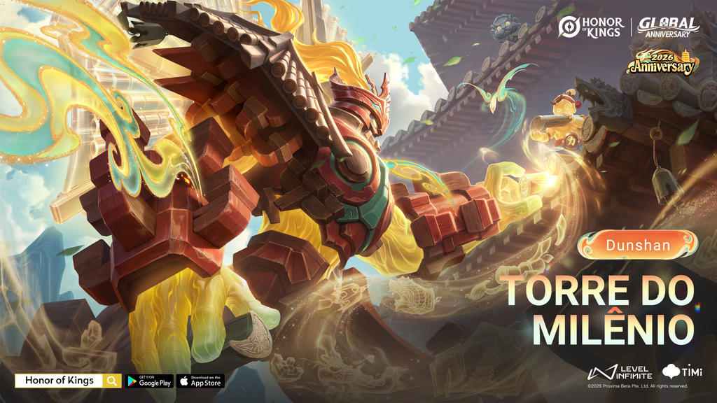 Honor of Kings comemora aniversário com novo herói, missões, recompensas e visuais temáticos